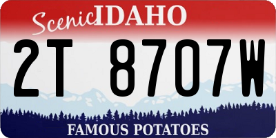 ID license plate 2T8707W