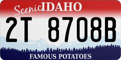 ID license plate 2T8708B