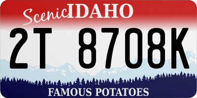 ID license plate 2T8708K