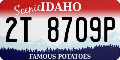 ID license plate 2T8709P