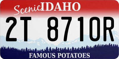 ID license plate 2T8710R
