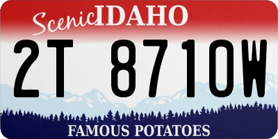 ID license plate 2T8710W