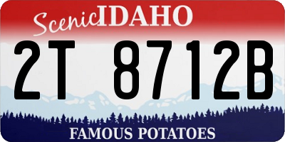 ID license plate 2T8712B