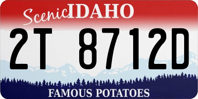 ID license plate 2T8712D