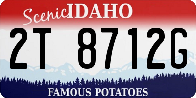 ID license plate 2T8712G
