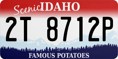 ID license plate 2T8712P