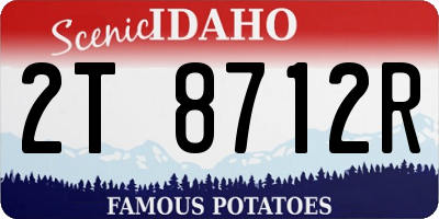 ID license plate 2T8712R