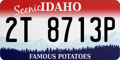 ID license plate 2T8713P