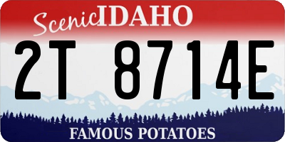 ID license plate 2T8714E