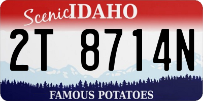 ID license plate 2T8714N