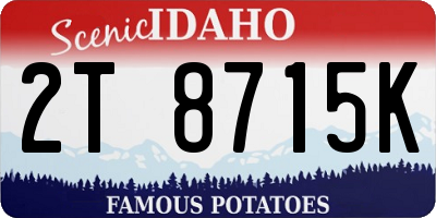 ID license plate 2T8715K