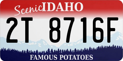 ID license plate 2T8716F