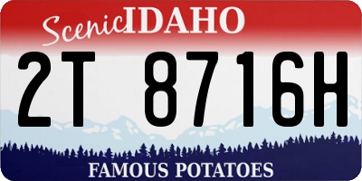 ID license plate 2T8716H