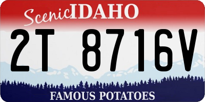 ID license plate 2T8716V