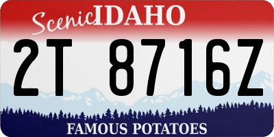 ID license plate 2T8716Z