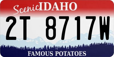 ID license plate 2T8717W