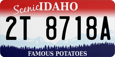 ID license plate 2T8718A