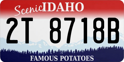 ID license plate 2T8718B