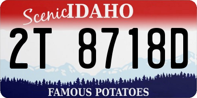 ID license plate 2T8718D