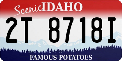 ID license plate 2T8718I