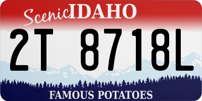 ID license plate 2T8718L