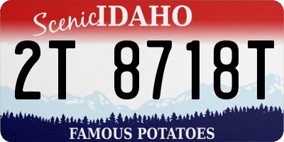 ID license plate 2T8718T