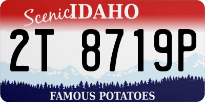 ID license plate 2T8719P