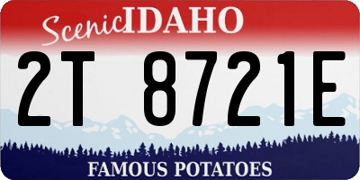 ID license plate 2T8721E