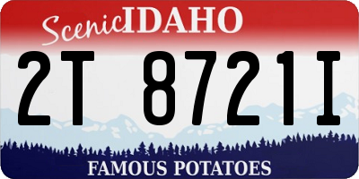 ID license plate 2T8721I