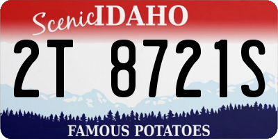 ID license plate 2T8721S