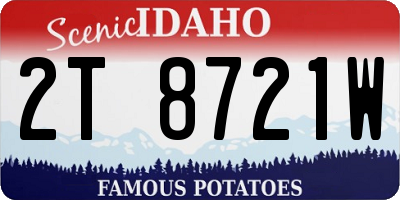 ID license plate 2T8721W