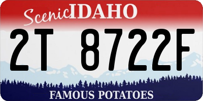 ID license plate 2T8722F