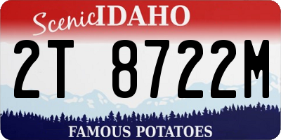 ID license plate 2T8722M