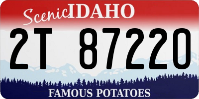 ID license plate 2T8722O