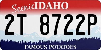 ID license plate 2T8722P
