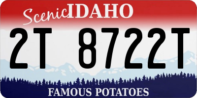 ID license plate 2T8722T
