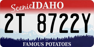 ID license plate 2T8722Y