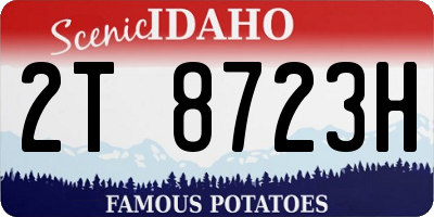 ID license plate 2T8723H
