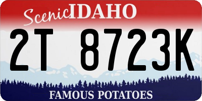 ID license plate 2T8723K