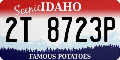 ID license plate 2T8723P