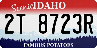 ID license plate 2T8723R