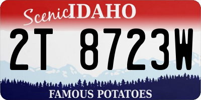 ID license plate 2T8723W