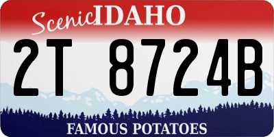 ID license plate 2T8724B