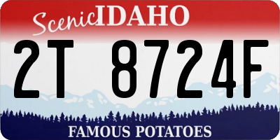 ID license plate 2T8724F