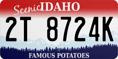 ID license plate 2T8724K