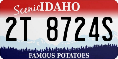 ID license plate 2T8724S