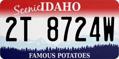 ID license plate 2T8724W