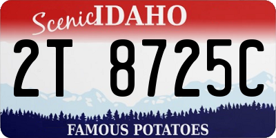 ID license plate 2T8725C