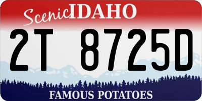 ID license plate 2T8725D