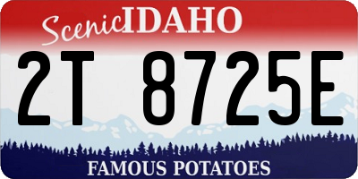 ID license plate 2T8725E